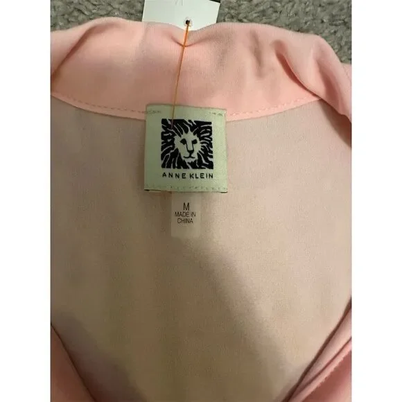 Anne Klein Women's Sleeveless V-Neck Blouse Pink Size M - Picture 5 of 10